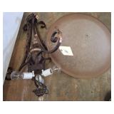 30in Decorative Metal and Glass Chandelier
