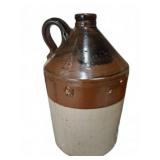 Brown and Beige Stoneware Jug with Handle