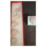 Sterling Silver Rose Quartz Bracelet & Ring
