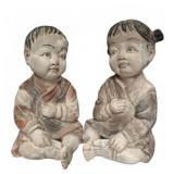 Painted Ceramic Child Figurines