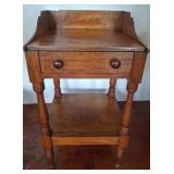 Wooden Side Table with Drawer, 16x17x31 in