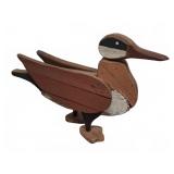 Folk Art Wooden Duck Sculpture