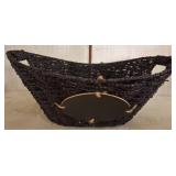 Black Woven Basket with Handles
