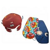 Crab Plush and 2 Boogie Boards