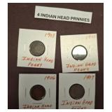 Indian Head Penny Lot, 1903-1907 (4 Coins)