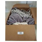 Plush Frog Toy, Cords, and Blankets