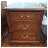 Ethan Allen Three-Drawer Wood Nightstand 20x