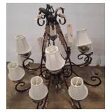 30in Metal 8-Light Chandelier, Working