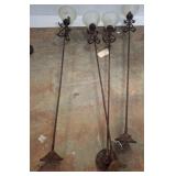 Four 50in Floor Lamps with Glass Shade