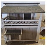 Wood Dog House with Outdoor Step 30x26x30