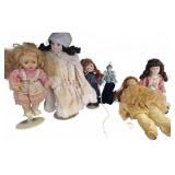 Porcelain Dolls, Lot of Six