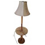 Wood Floor Lamp Table with Shade, 15x52