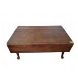 Wood Drop-Leaf Table, 42x17x8in Leaves
