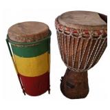 African Drums, 10x20 Inches Each