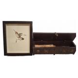 Framed Hummingbird Print and Wood Box