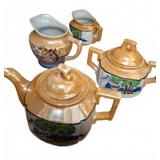 Japanese Hand-Painted Porcelain Tea Set