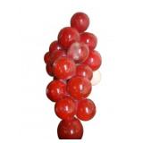 Red Glass Grapes Cluster With Wood Stem