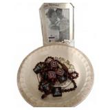 Apple Pie Plate, South Carolina Beads, Frame