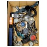 Box Lot Assorted Wristwatches and Bands