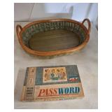Wicker Oval Basket and 1962 Password Game