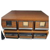 Wood Cassette Storage Drawers With Tapes