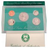 1994 U.S. Mint Proof Coin Set with COA