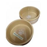 Ceramic Pet Bowls with Paw Print
