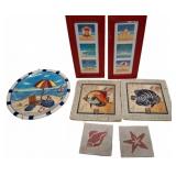 Decorative Coastal Wall Art and Ceramic Plate