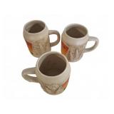 3 Coca-Cola Ceramic Beer Steins