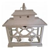 White Wooden and Glass Lantern Box