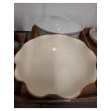 Italian Ceramic Bowl and White Covered Dish