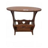 Wood Side Table with Magazine Rack, 24x15x22