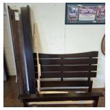 Dark Wood Full-Size Bed Frame Parts