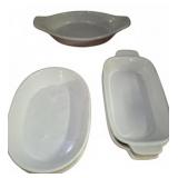 White Ceramic Baking Dishes Set of 5