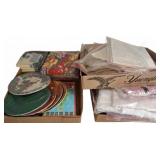 Lot Decorative Napkins Plates and Linin