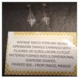 Taxco Sterling Silver Filigree Earrings
