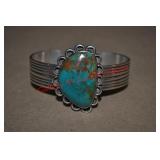 Rickie Lee Guerro Navajo Silver Turquoise Bracelet Rickie Lee Guerro Navajo Silver Turquoise Bracelet