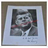 Ted Spiegel John F. Kennedy Autographed Photograph