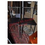 Pair Contemporary Metal Rod Bar Stools