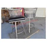 Pair of Welded Steel Bar Stools