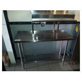 SS TABLE WITH OVERSHELF 48" X 18" X 55" TALL