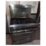 US RANGE 6 BURNER GAS STOVE WITH OVEN