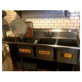 3 COMPARTMENT SINK 73" X 27" X 43"