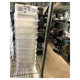 LOT OF (19) 2 QT PLASTIC BINS