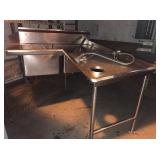 L-SHAPED SINK 62" X 55" X 37"