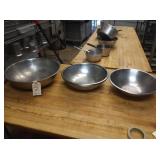 LOT OF 7 SS BOWLS 15" TO 19"