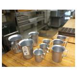 LOT OF 9 ALUMINUM MEASURING CUPS