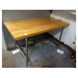 60" X 30" BUTCHER BLOCK BAKERY WORK TABLE