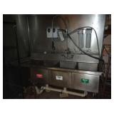 3 COMP SINK WITH SPRAY 74" X 30" X 36" TALL