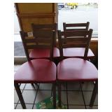 RED SEAT METAL FRAME CHAIRS